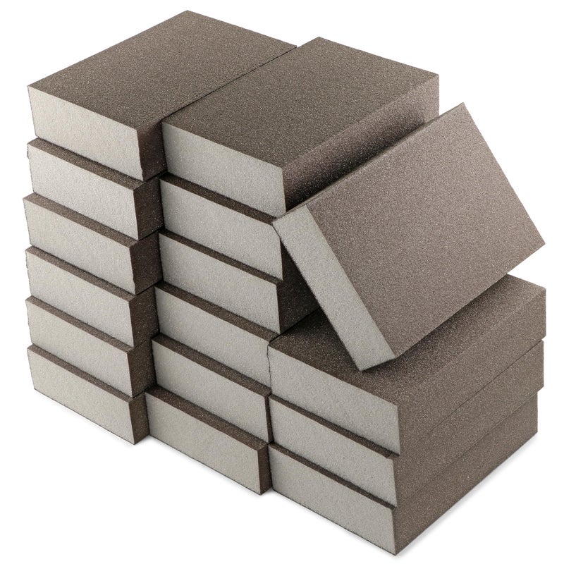Jamiikury 16Pcs 220 Grit Sanding Blocks, Jamiikury Sanding Sponge Washable and Reusable, Wet Dry Sandpaper Sponge for Wood Metal FurniturePaint and Drywall - Image 1